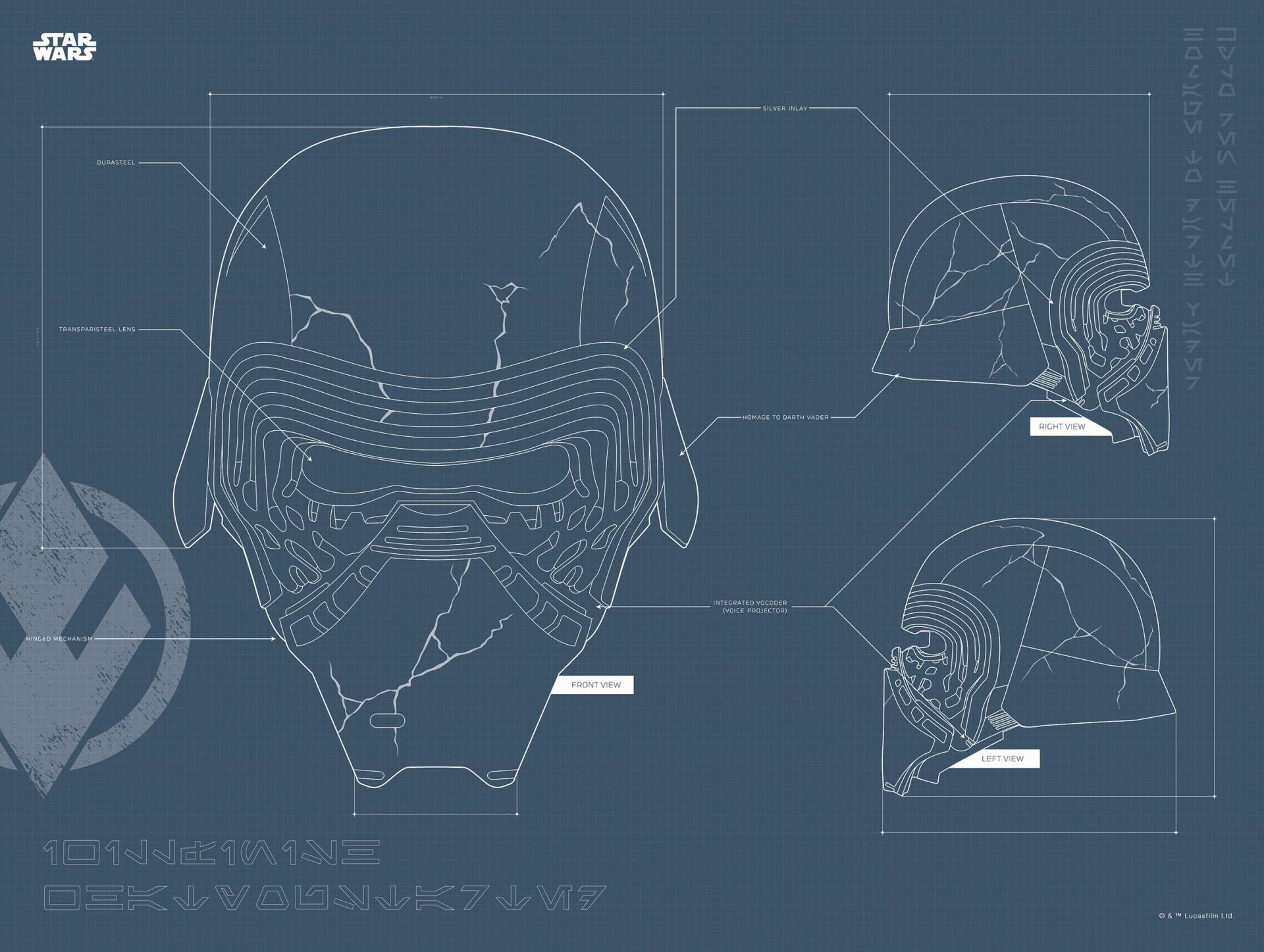 Komar Bild »Star Wars EP9 Blueprint Kylo Helmet«, Star Wars, (1 St.), Wandbild zur Dekoration im Kinderzimmer - ohne Rahmen von Komar