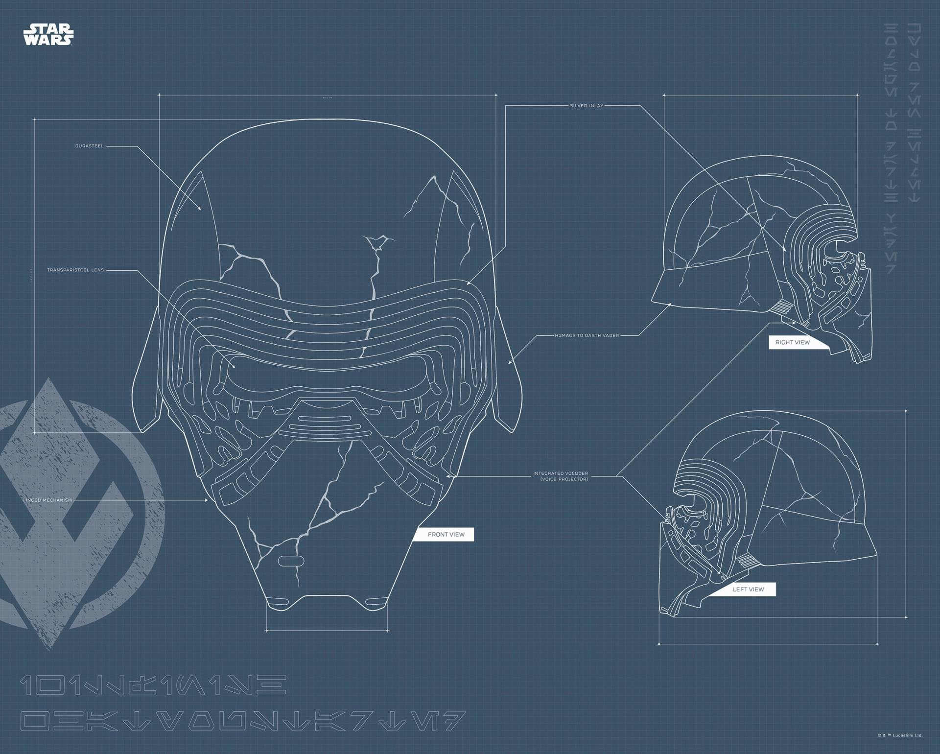 Komar Bild »Star Wars EP9 Blueprint Kylo Helmet«, Star Wars, (1 St.), Wandbild zur Dekoration im Kinderzimmer - ohne Rahmen von Komar