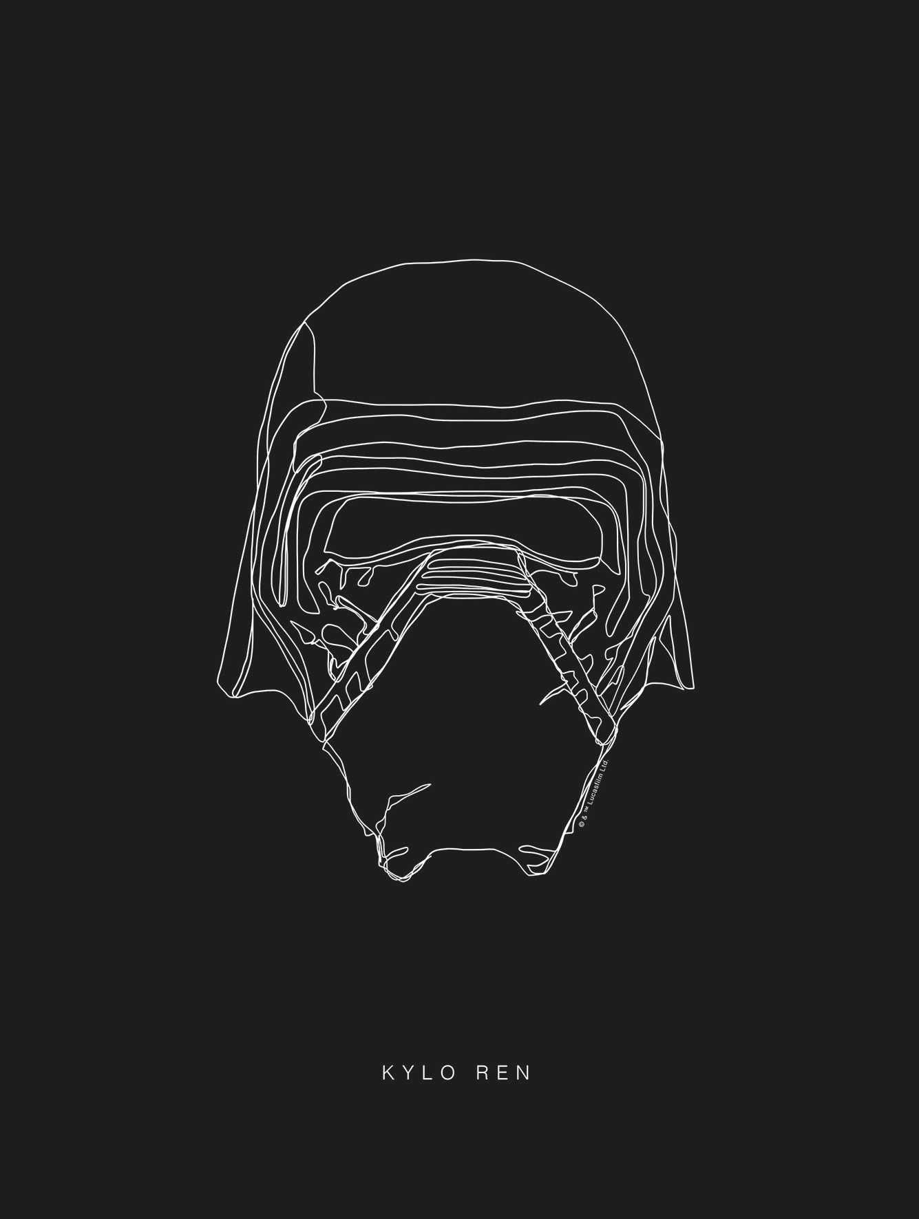 Komar Poster »Star Wars Lines Dark Side Kylo«, Star Wars, (1 St.), Kinderzimmer, Schlafzimmer, Wohnzimmer von Komar