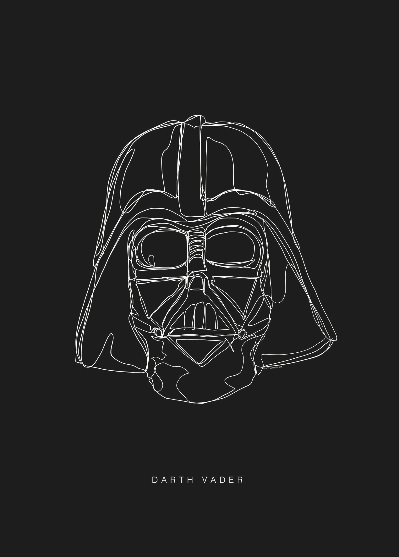 Komar Poster »Star Wars Lines Dark Side Vader«, Star Wars, (1 St.), Kinderzimmer, Schlafzimmer, Wohnzimmer von Komar