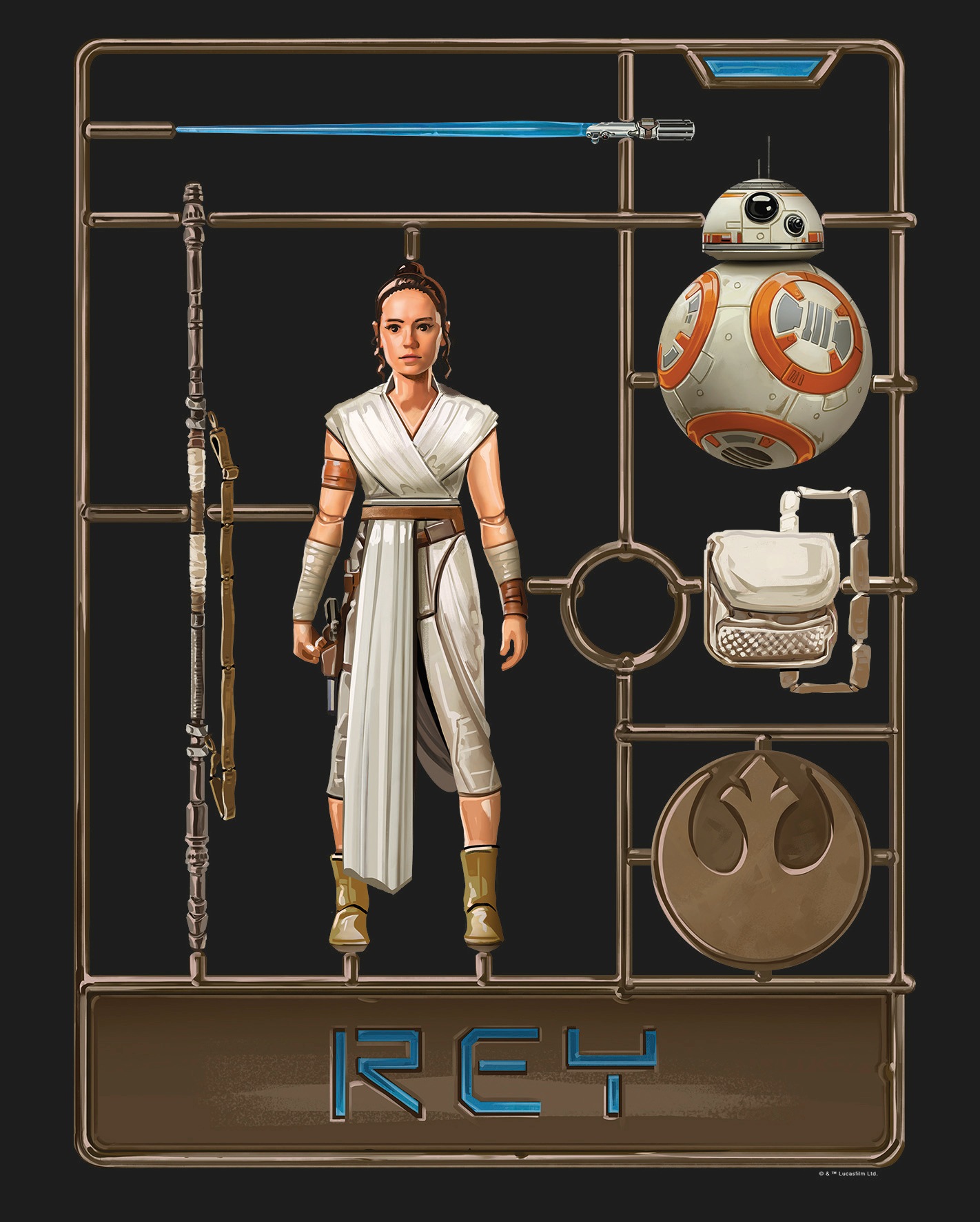 Komar Poster »Star Wars Toy Rey«, Star Wars, (1 St.), Kinderzimmer, Schlafzimmer, Wohnzimmer von Komar