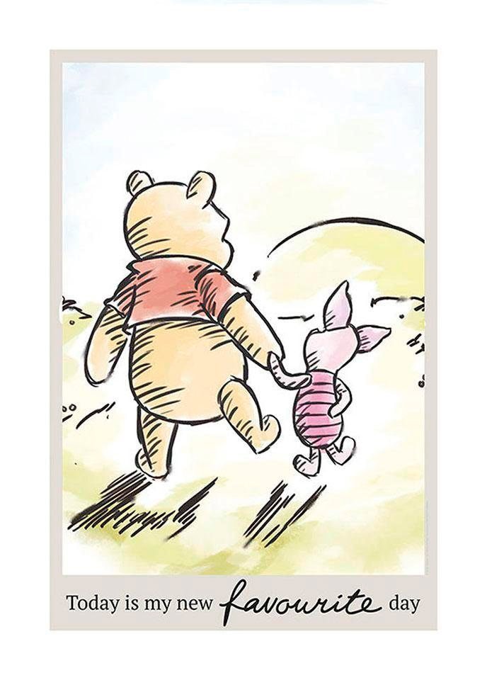 Komar Poster »Winnie Pooh Today«, Disney, (1 St.), Kinderzimmer, Schlafzimmer, Wohnzimmer von Komar