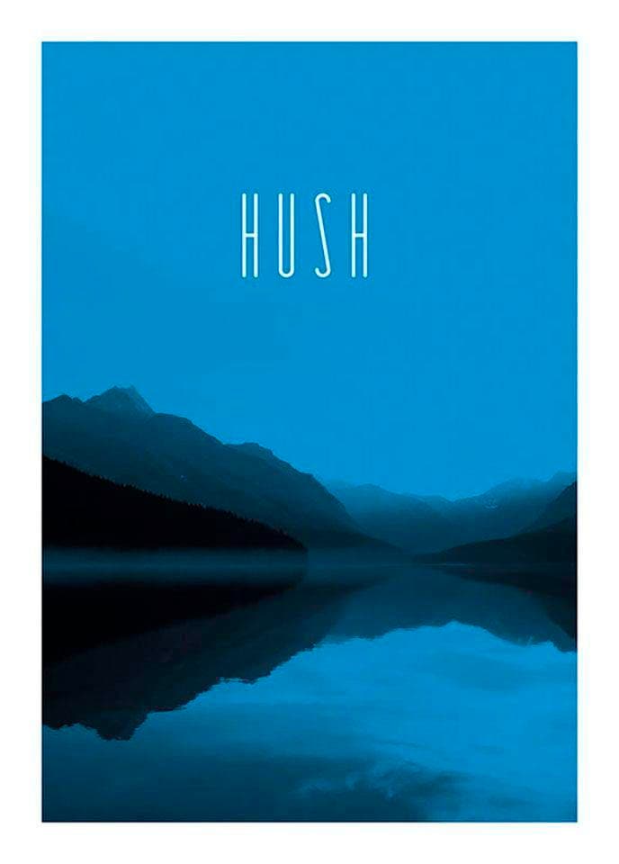 Komar Poster »Word Lake Hush Blue«, Natur, (1 St.), Kinderzimmer, Schlafzimmer, Wohnzimmer von Komar