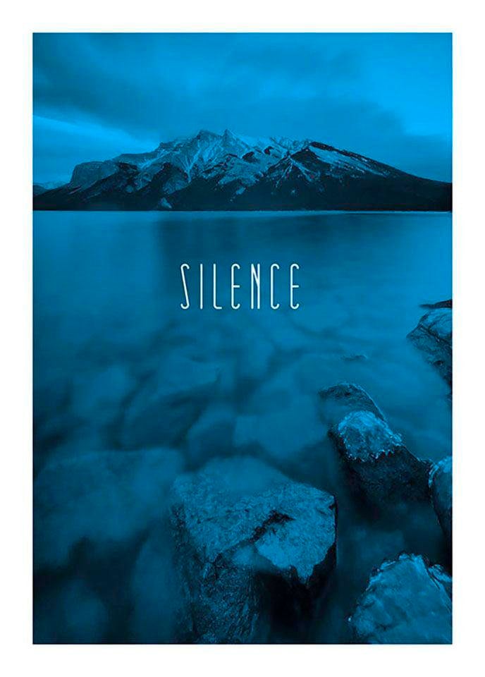 Komar Poster »Word Lake Silence Blue«, Natur, (1 St.), Kinderzimmer, Schlafzimmer, Wohnzimmer von Komar