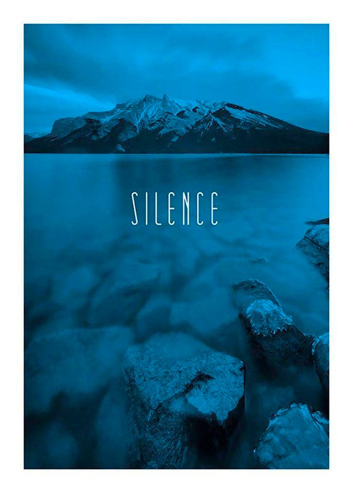 Komar Bild »Word Lake Silence Blue«, Natur, (1 St.), Wandbild zur Dekoration - ohne Rahmen von Komar