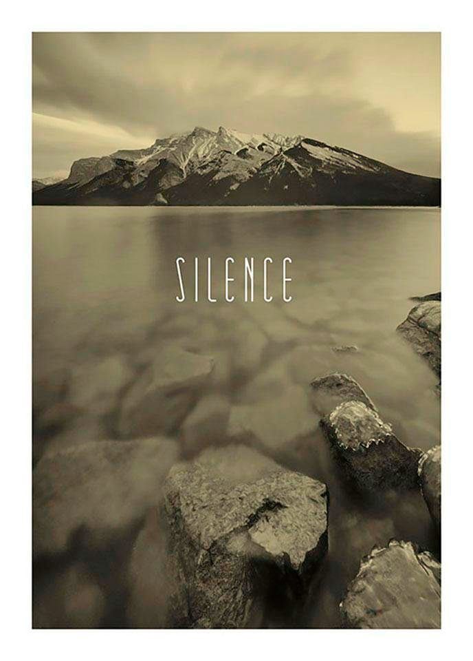 Komar Poster »Word Lake Silence Sand«, Natur, (1 St.), Kinderzimmer, Schlafzimmer, Wohnzimmer von Komar