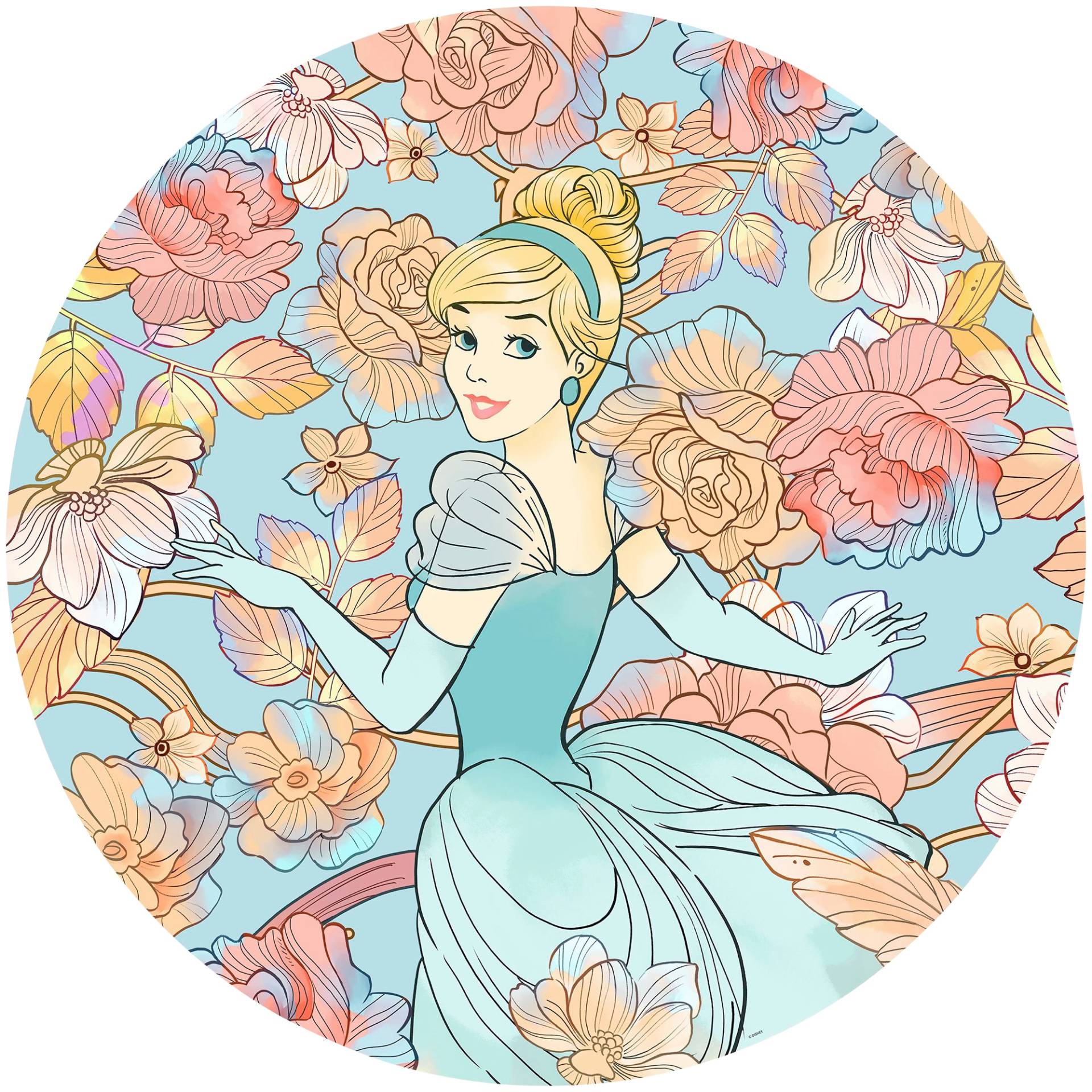 Komar Vliestapete »Vlies selbstklebend - Cinderella Pastel Dreams - Grösse 125 x 125 cm«, bedruckt, Kinderzimmer von Komar