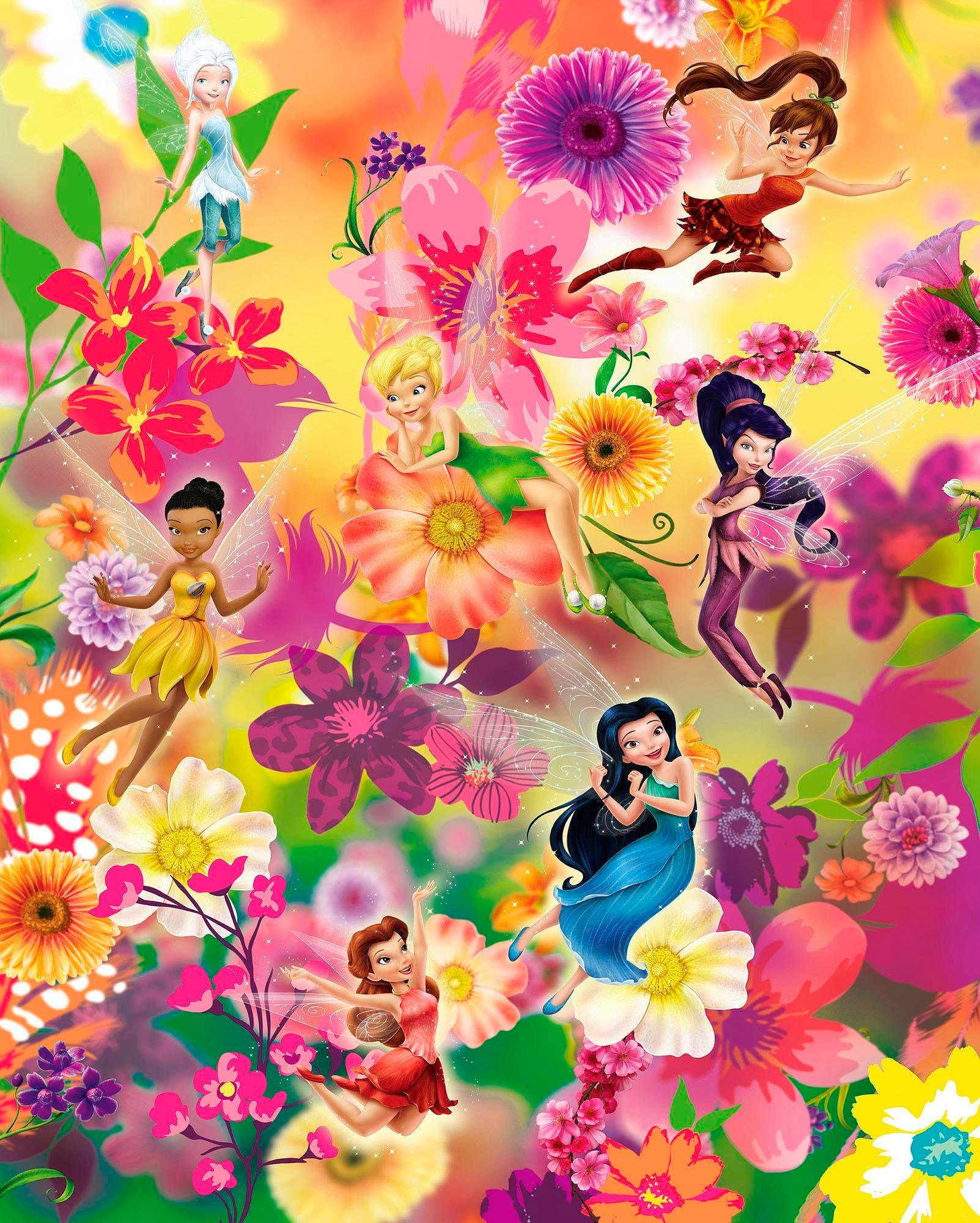 Komar Vliestapete »Fairies Flowers«, Comic von Komar