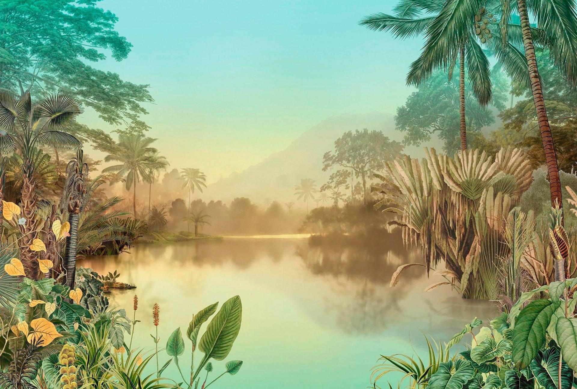 Komar Vliestapete »Digitaldruck Vlies - Lac Tropical - Grösse 400 x 270 cm«, bedruckt, Wohnzimmer, Schlafzimmer von Komar