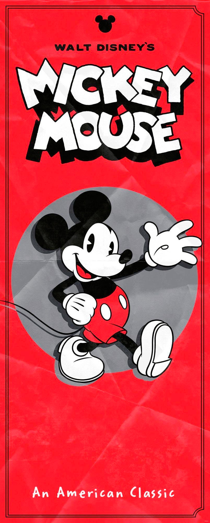 Komar Vliestapete »Digitaldruck Vlies - Mickey - American Classic - Grösse 100 x 250 cm«, bedruckt, Kinderzimmer von Komar