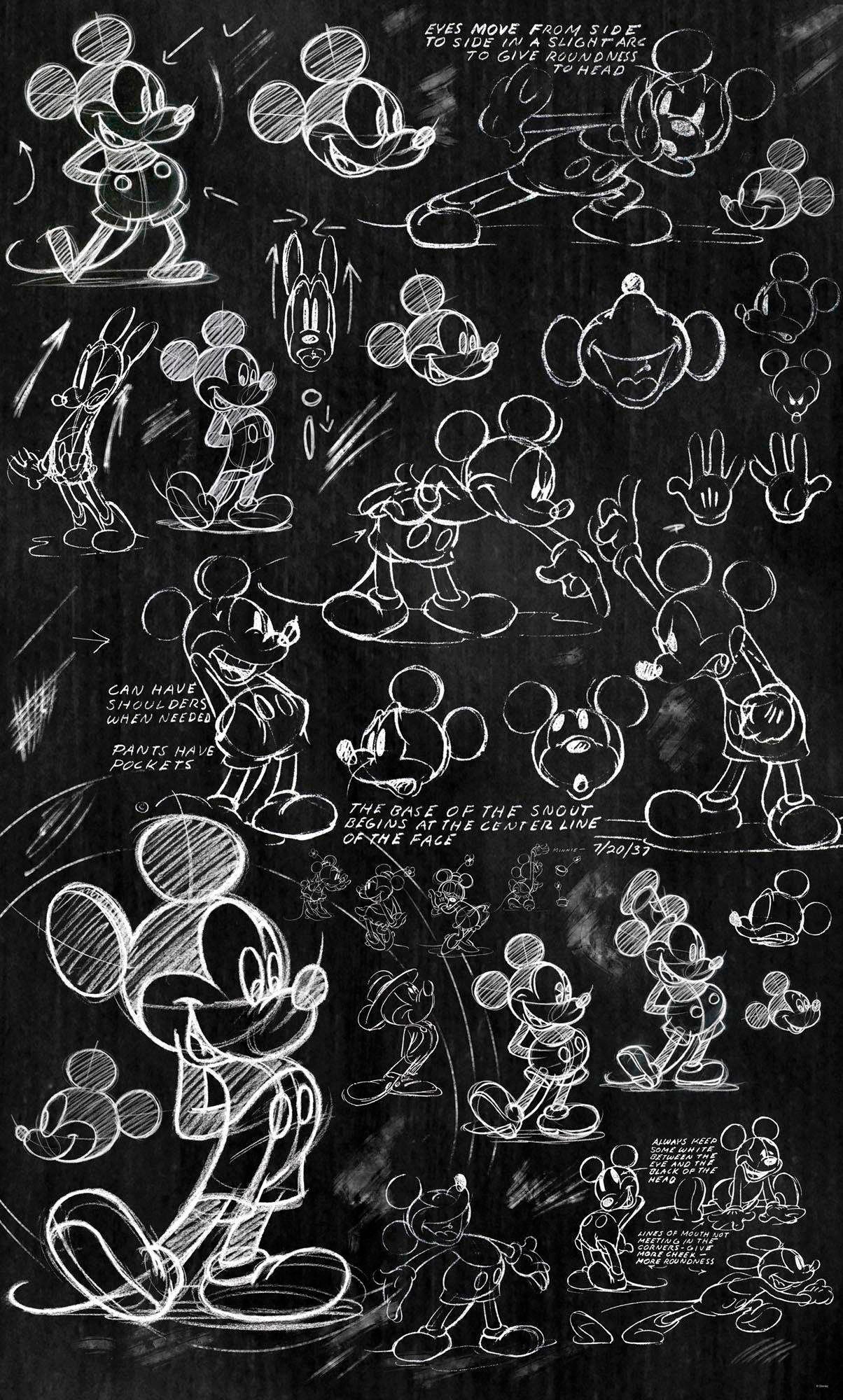 Komar Vliestapete »Digitaldruck Vlies - Mickey - Chalkboard - Grösse 120 x 200 cm«, bedruckt, Kinderzimmer von Komar