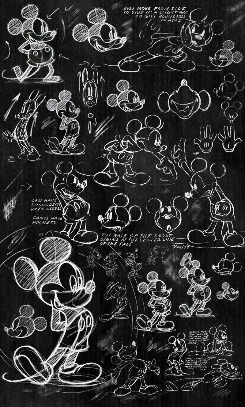 Komar Vliestapete »Mickey Chalkboard«, 120x200 cm (Breite x Höhe), Vliestapete, 100 cm Bahnbreite von Komar