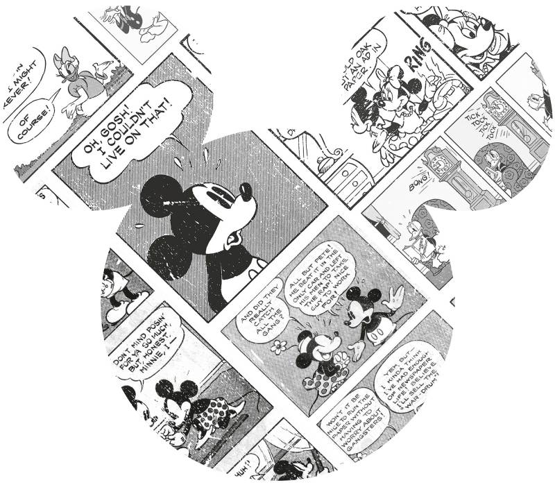 Komar Vliestapete »Vlies selbstklebend - Mickey Head Comic Cartoon - Grösse 125 x 125 cm«, bedruckt, Kinderzimmer von Komar