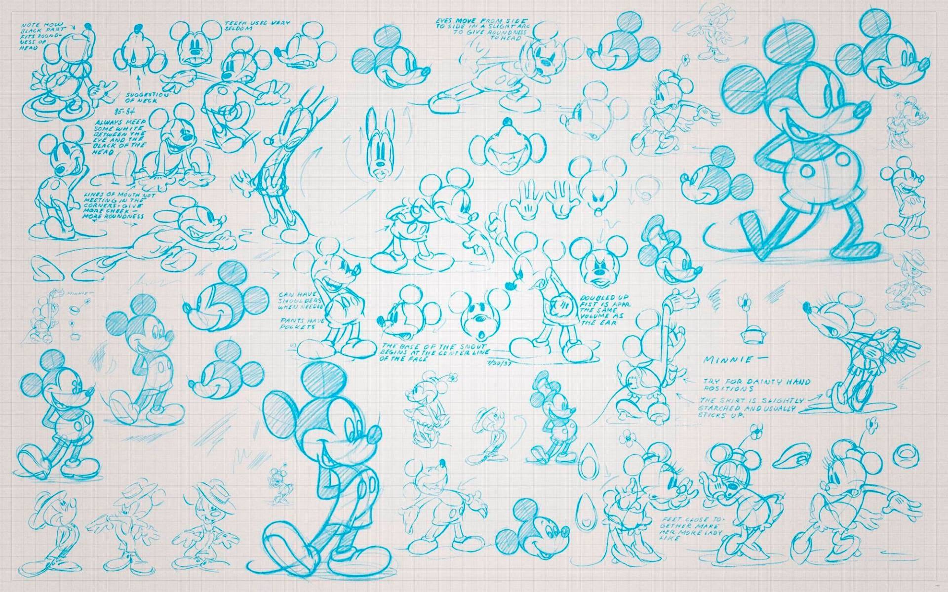 Komar Vliestapete »Digitaldruck Vlies - Mickey Sketches - Grösse 400 x 250 cm«, bedruckt, Kinderzimmer von Komar