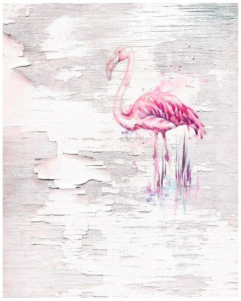 Komar Vliestapete »Digitaldruck Vlies - Pink Flamingo - Grösse 200 x 250 cm«, bedruckt, Wohnzimmer, Schlafzimmer von Komar