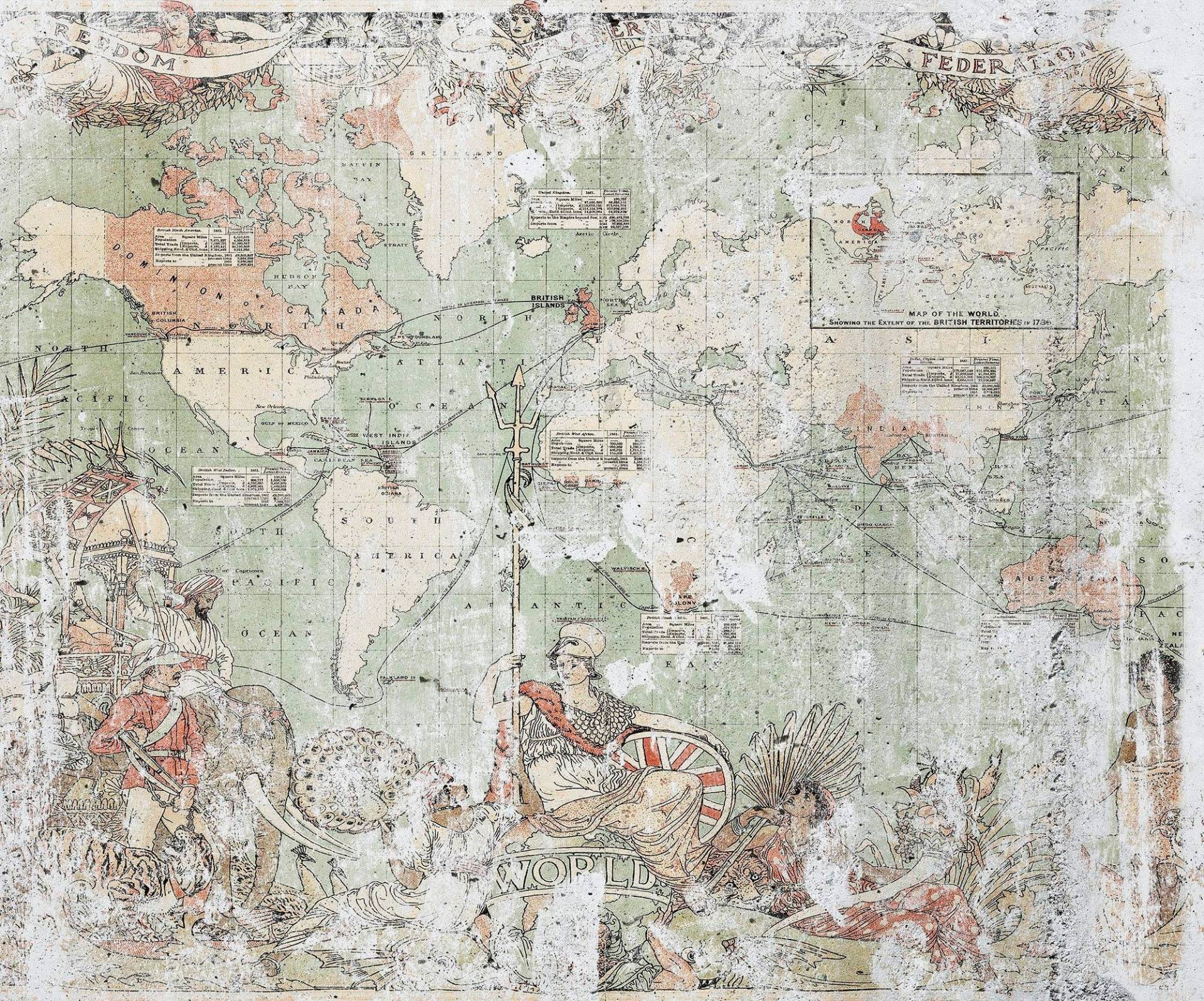 Komar Vliestapete »British Empire«, 300x250 cm (Breite x Höhe), Vliestapete, 100 cm Bahnbreite von Komar