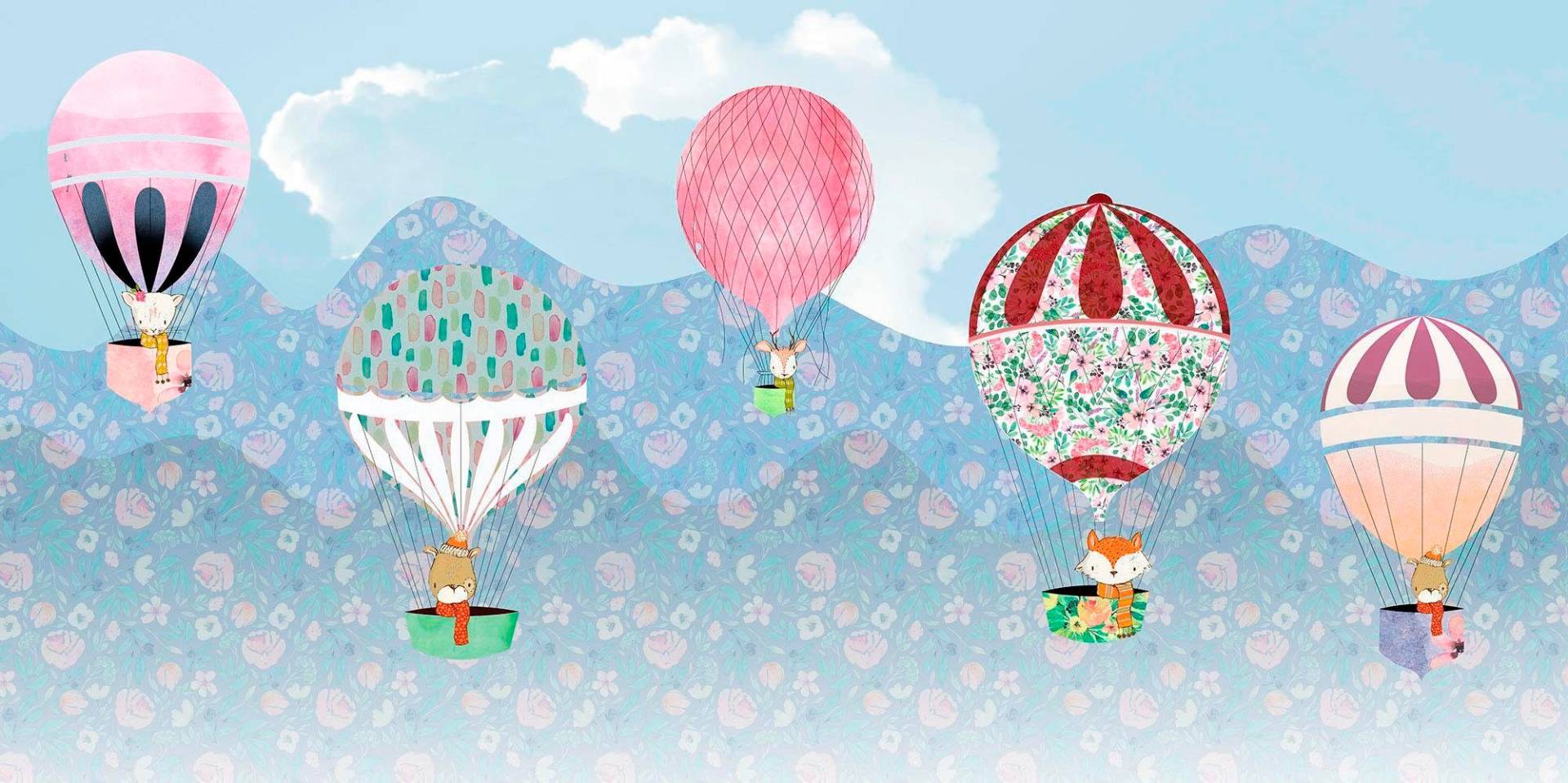 Komar Vliestapete »Happy Balloon«, 500x250 cm (Breite x Höhe), Vliestapete, 100 cm Bahnbreite von Komar