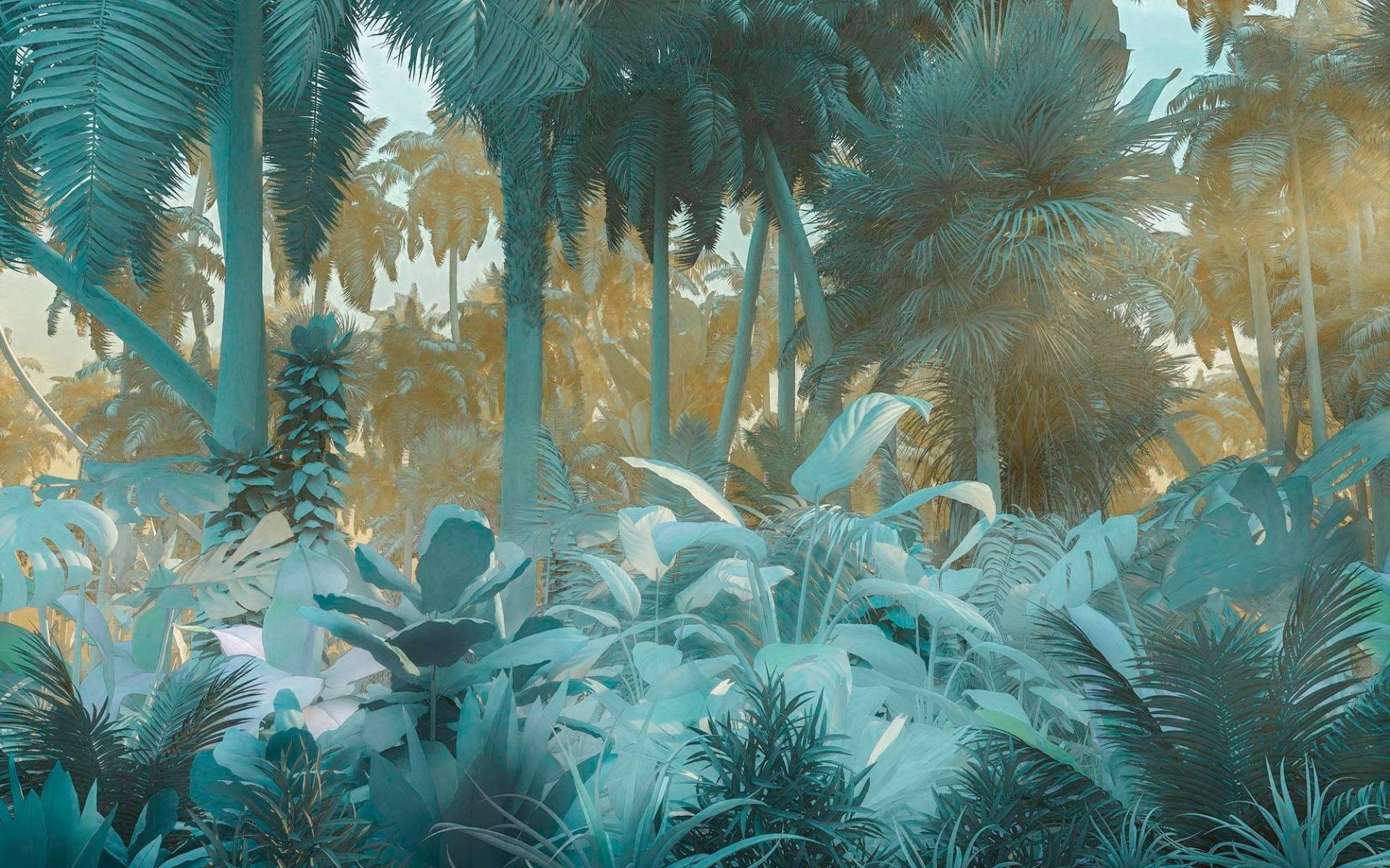 Komar Vliestapete »Digitaldruck Vlies - Misty Jungle - Grösse 400 x 250 cm«, bedruckt, Wohnzimmer, Schlafzimmer von Komar