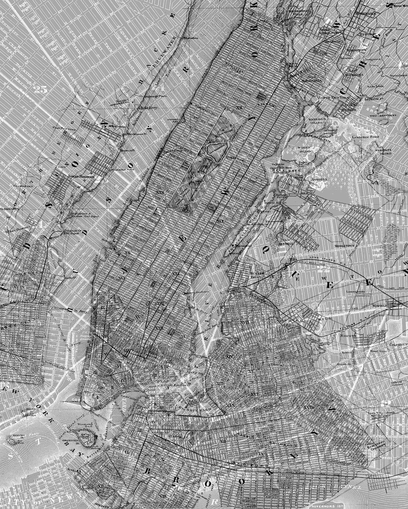 Komar Vliestapete »NYC Map«, 200x250 cm (Breite x Höhe), Vliestapete, 100 cm Bahnbreite von Komar