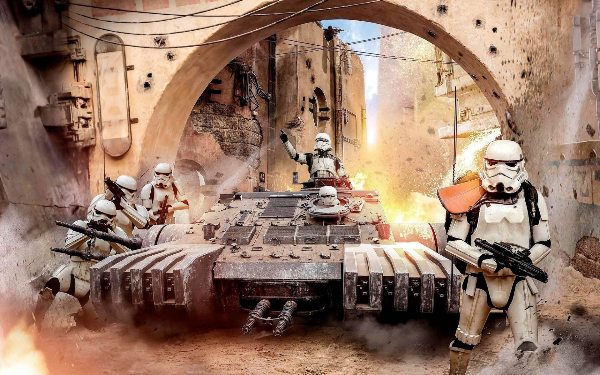 Komar Vliestapete »Star Wars Tanktrooper«, 400x250 cm (Breite x Höhe), Vliestapete, 100 cm Bahnbreite von Komar