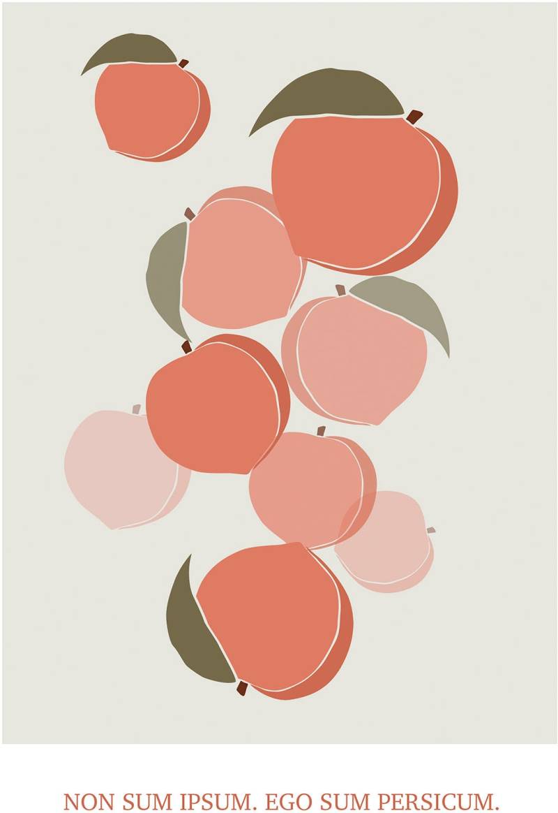 Komar Wandbild »Cultivated Peaches«, (1 St.), Deutsches Premium-Poster Fotopapier mit seidenmatter Oberfläche und hoher Lichtbeständigkeit. Für fotorealistische Drucke mit gestochen scharfen Details und hervorragender Farbbrillanz. von Komar