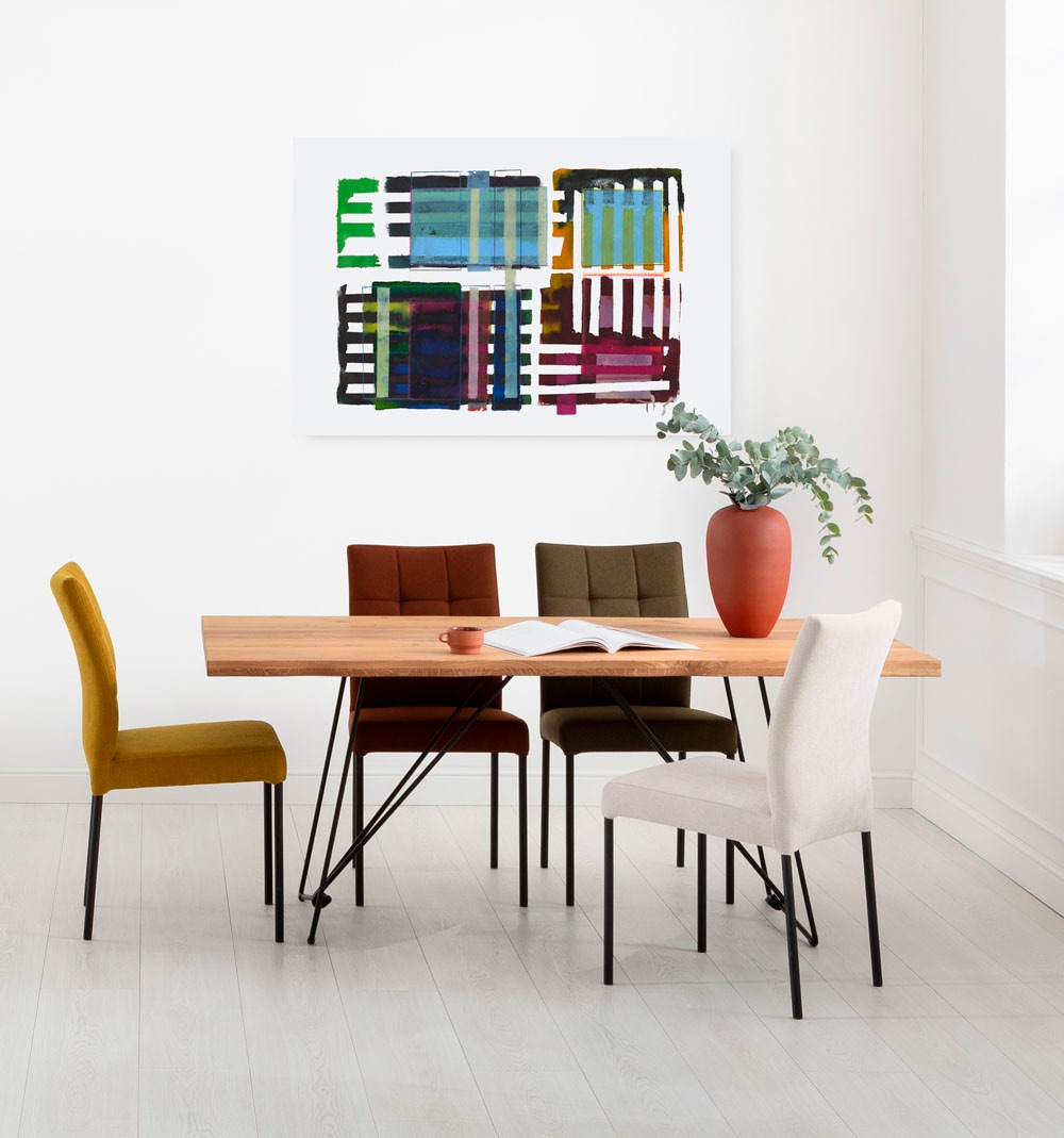 Komar Leinwandbild »Grids & Stripes - Grösse 60 x 90 cm«, Natur, (1 St.), Keilrahmenbild mi Echtholzrahmen von Komar