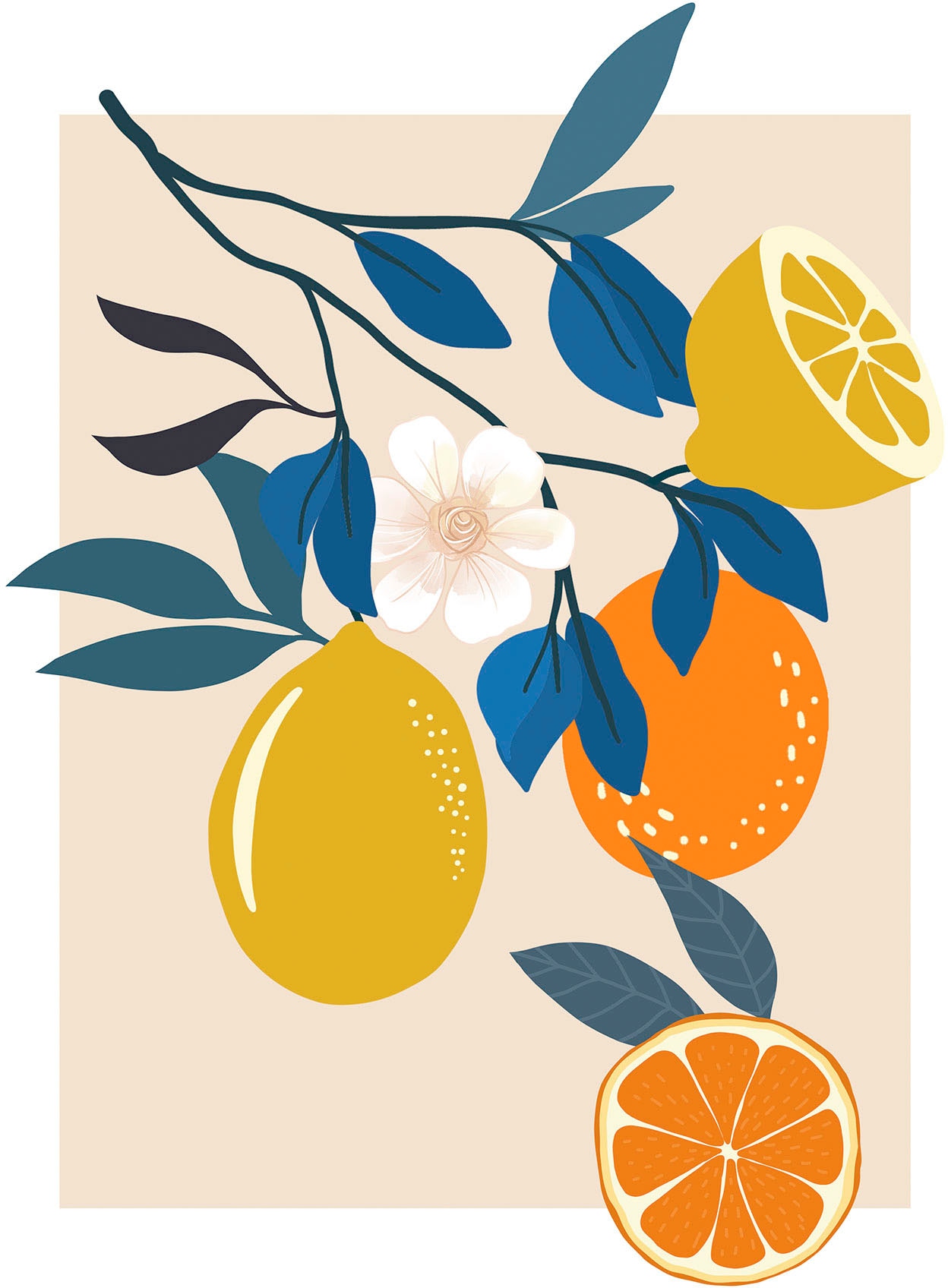 Komar Wandbild »Illustration Finest Fruits«, (1 St.), Deutsches Premium-Poster Fotopapier mit seidenmatter Oberfläche und hoher Lichtbeständigkeit. Für fotorealistische Drucke mit gestochen scharfen Details und hervorragender Farbbrillanz. von Komar