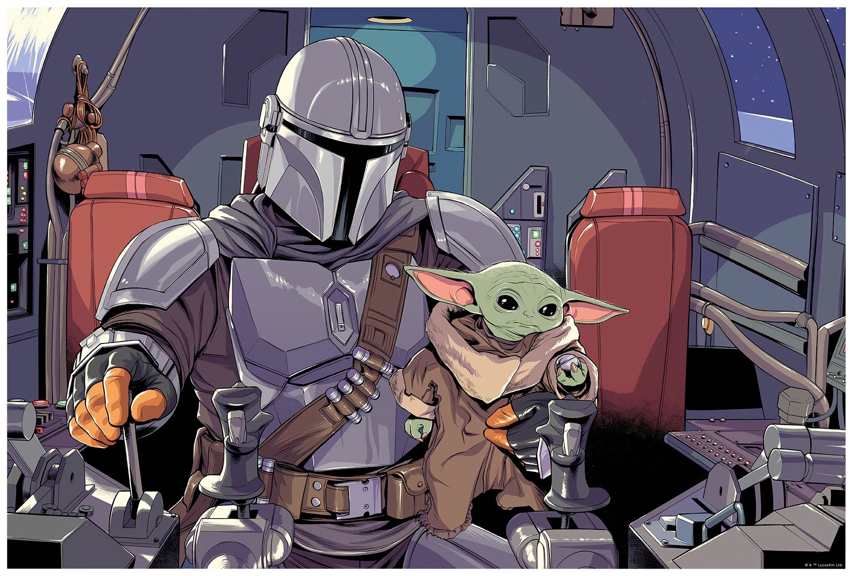 Komar Wandbild »Mandalorian The Child Cockpit«, Disney-Star Wars, (1 St.), Kinderzimmer, Schlafzimmer, Wohnzimmer von Komar