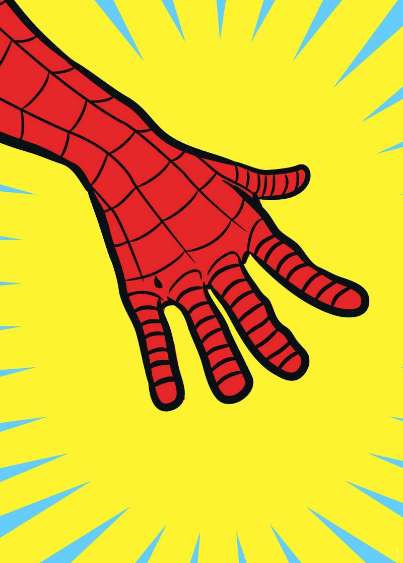 Komar Wandbild »Marvel PowerUp Spider-Man Hand«, (1 St.), Deutsches Premium-Poster Fotopapier mit seidenmatter Oberfläche und hoher Lichtbeständigkeit. Für fotorealistische Drucke mit gestochen scharfen Details und hervorragender Farbbrillanz. von Komar