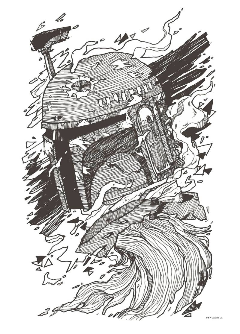 Komar Wandbild »Star Wars Boba Fett Drawing«, (1 St.), Kinderzimmer, Schlafzimmer, Wohnzimmer von Komar