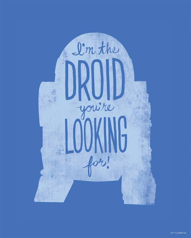 Komar Wandbild »Star Wars Silhouette Quotes R2D2«, (1 St.), Kinderzimmer, Schlafzimmer, Wohnzimmer von Komar