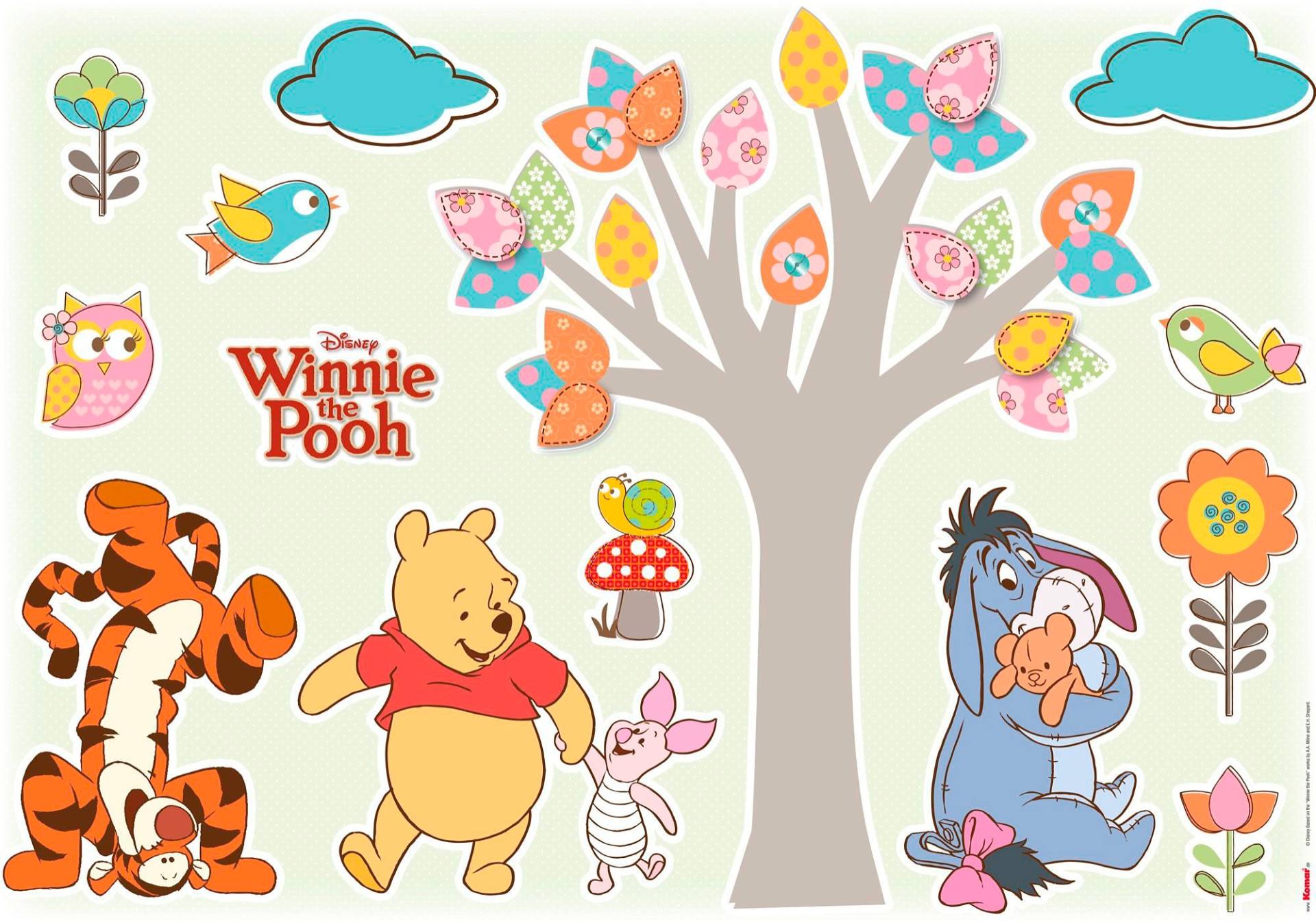 Komar Wandtattoo »Winnie the Pooh Nature Lovers - Grösse 50 x 70 cm«, (14 St.), selbstklebend, Wandsticker, Kinderzimmer von Komar