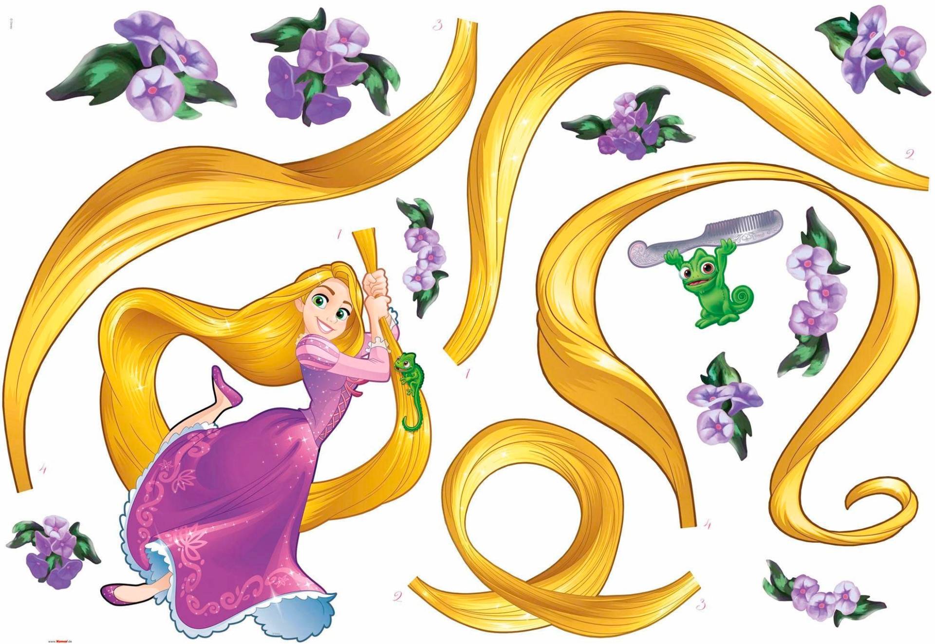 Komar Wandtattoo »Rapunzel«, 100x70 cm (Breite x Höhe), selbstklebendes Wandtattoo von Komar