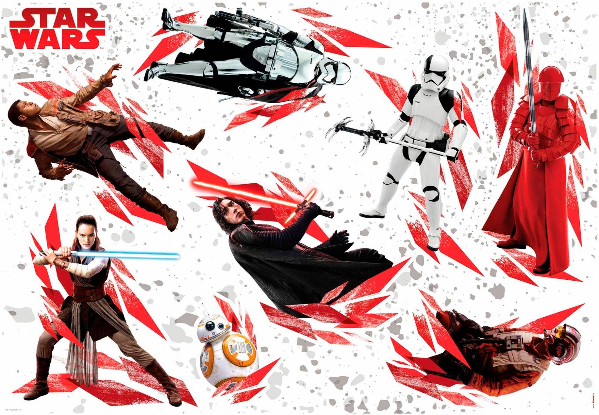 Komar Wandtattoo »Star Wars The Last Jedi«, 100x70 cm (Breite x Höhe), selbstklebendes Wandtattoo von Komar