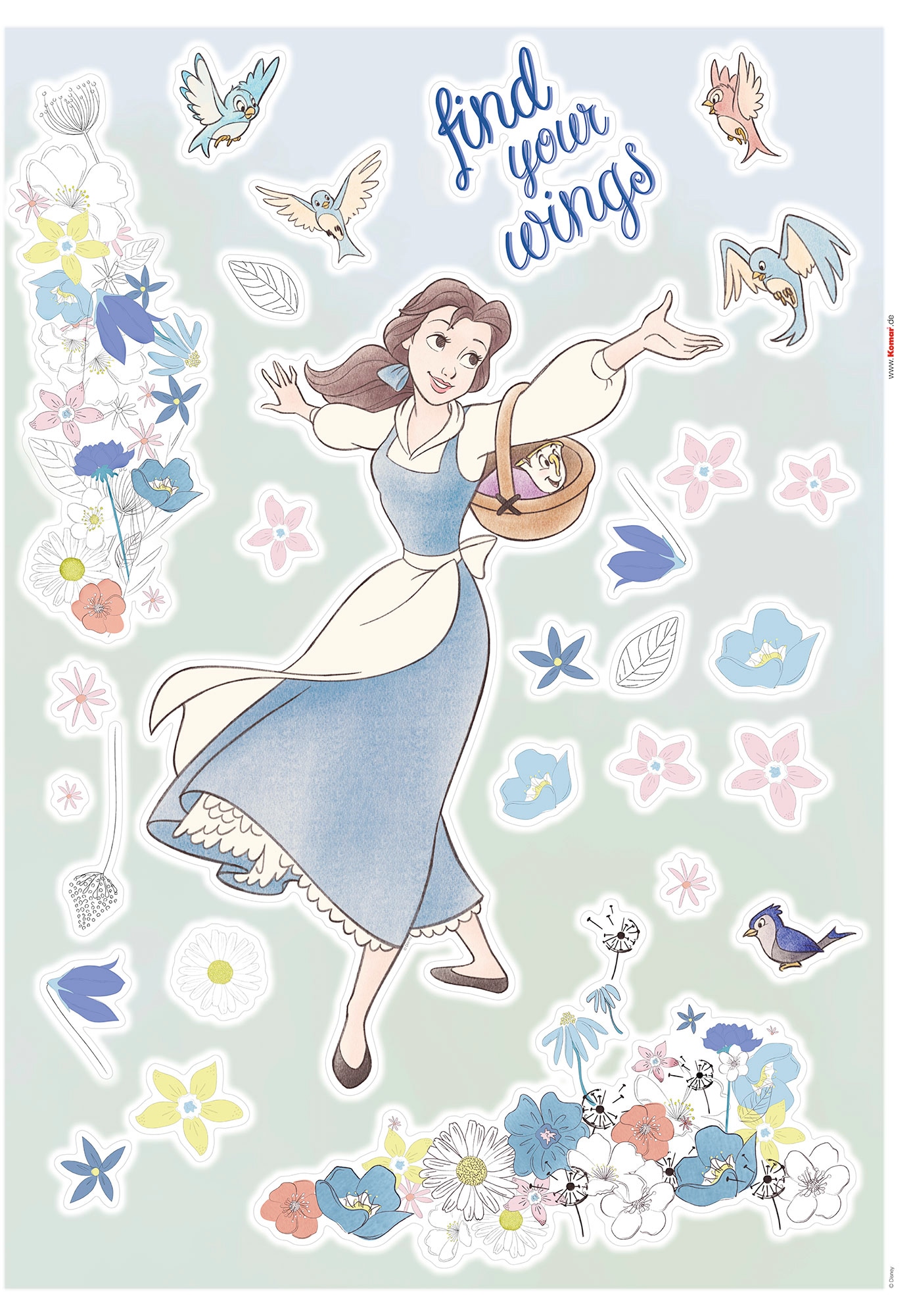 Komar Wandtattoo »Belle find your Wings - Grösse 50 x 70 cm«, (34 St.), selbstklebend, Wandsticker, Kinderzimmer von Komar