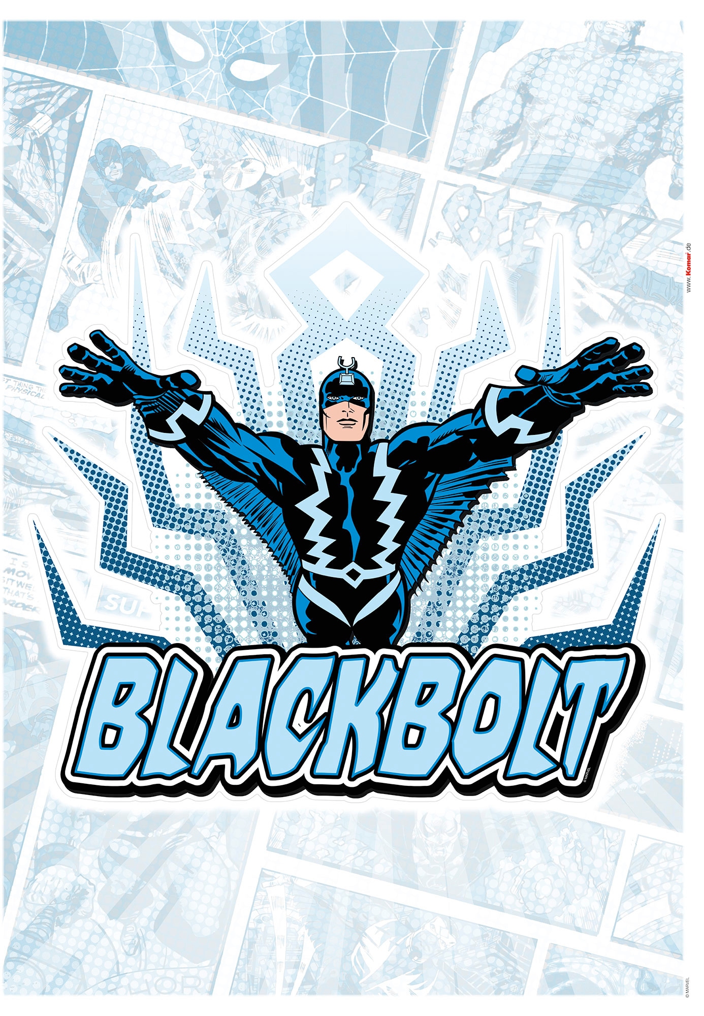 Komar Wandtattoo »Blackbolt Comic Classic - Grösse 50 x 70 cm«, (1 St.), selbstklebend, Wandsticker, Kinderzimmer von Komar