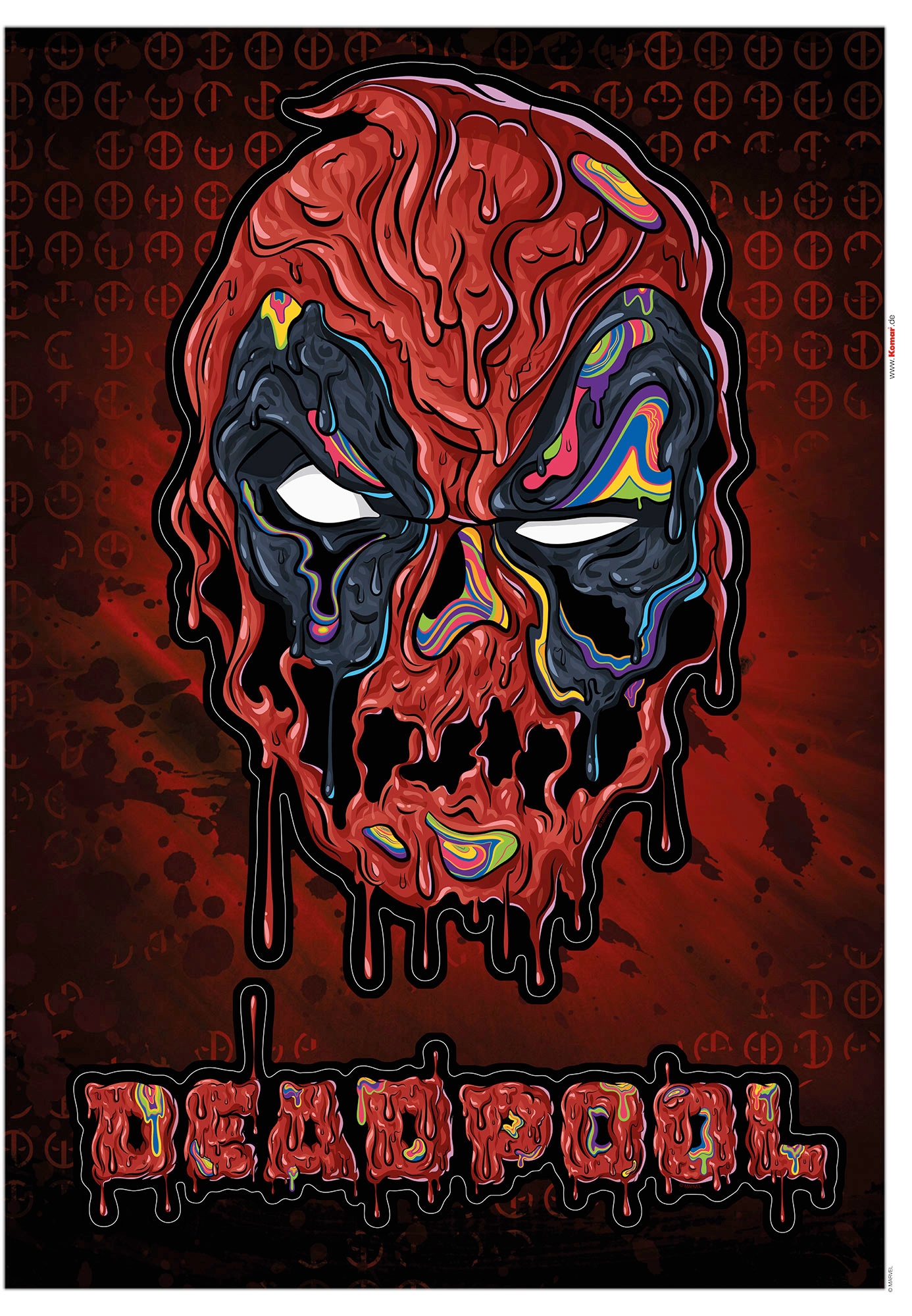 Komar Wandtattoo »Deadpool Meltpool«, (2 St.), 50x70 cm (Breite x Höhe), selbstklebendes Wandtattoo von Komar