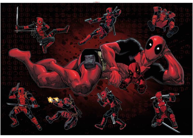 Komar Wandtattoo »Deadpool Posing - Grösse 100 x 70 cm«, (8 St.), selbstklebend, Wandsticker, Kinderzimmer von Komar