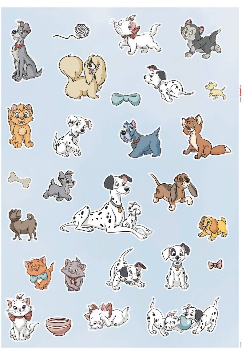 Komar Wandtattoo »Disney Cats and Dogs«, (27 St.), 50x70 cm (Breite x Höhe), selbstklebendes Wandtattoo von Komar