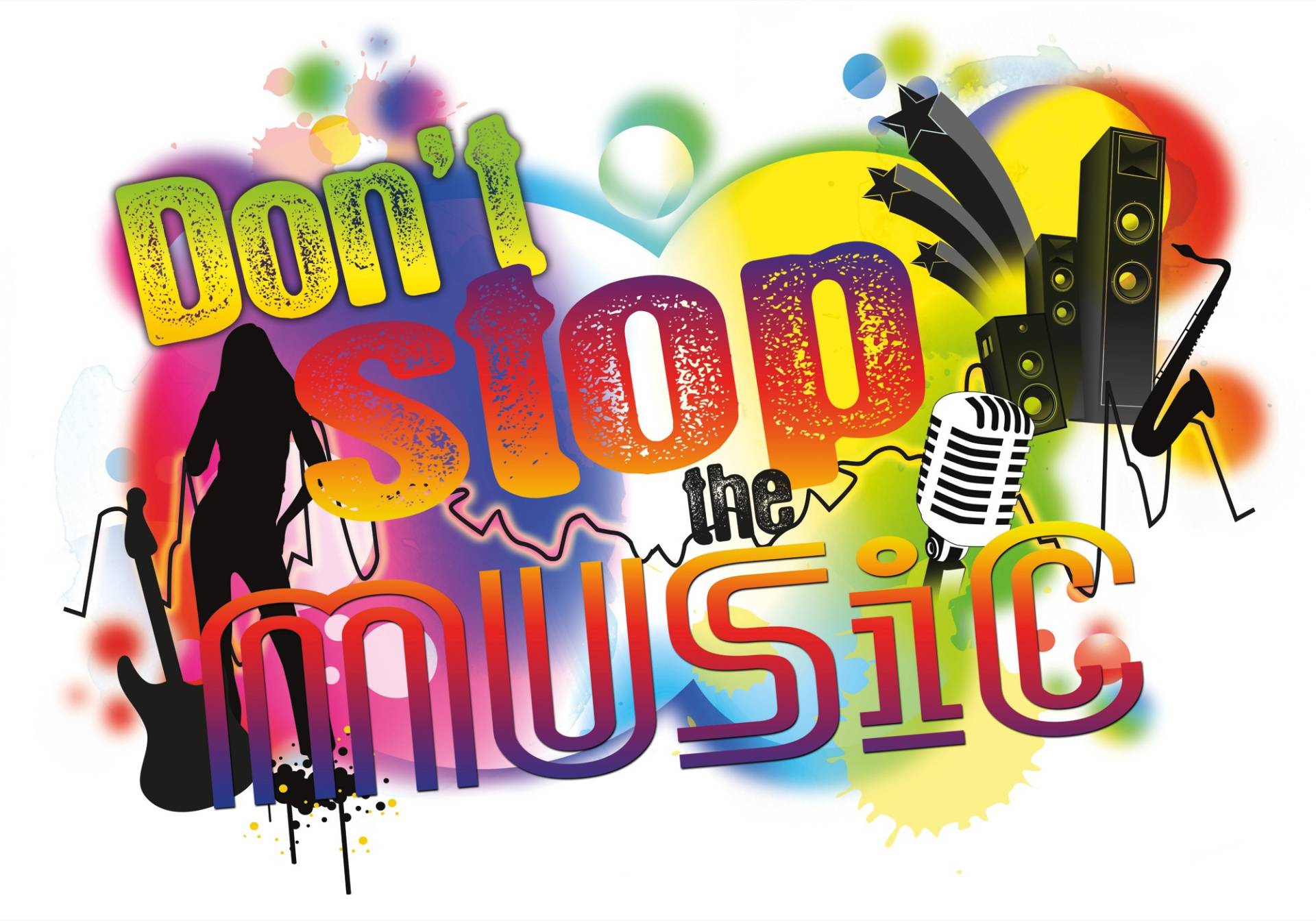 Komar Wandtattoo »Don´t stop the music«, (1 St.), 100x70 cm (Breite x Höhe), selbstklebendes Wandtattoo von Komar