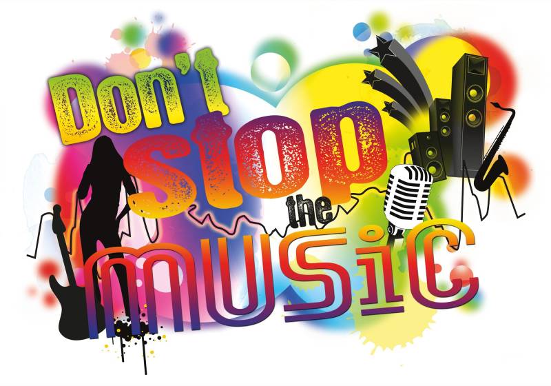 Komar Wandtattoo »Don´t stop the music«, (1 St.), 100x70 cm (Breite x Höhe), selbstklebendes Wandtattoo von Komar