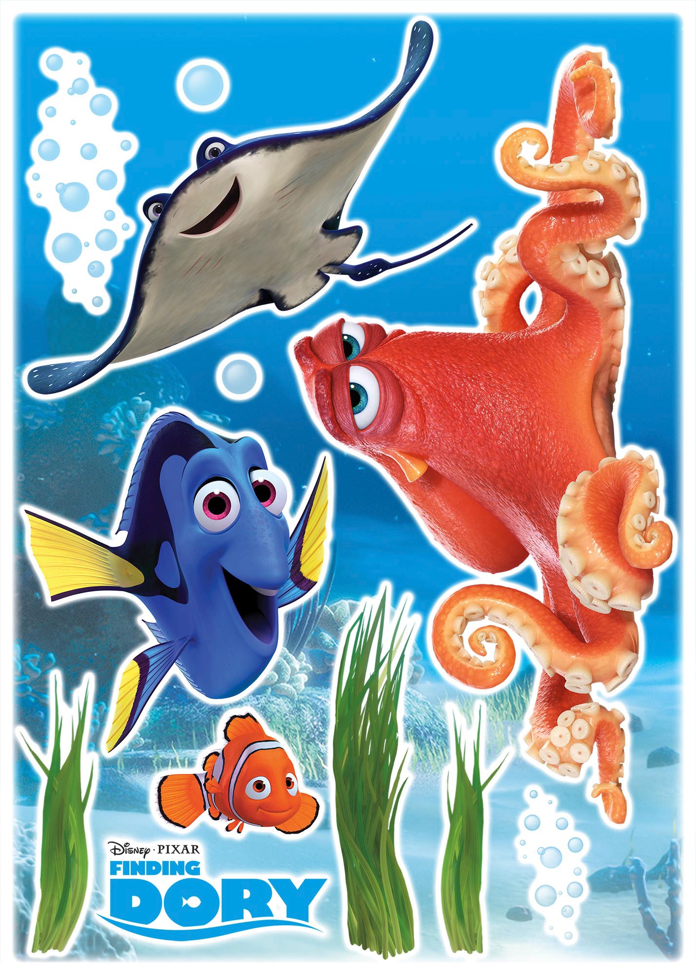 Komar Wandtattoo »Dory and Friends«, (12 St.), 50x70 cm (Breite x Höhe), selbstklebendes Wandtattoo von Komar