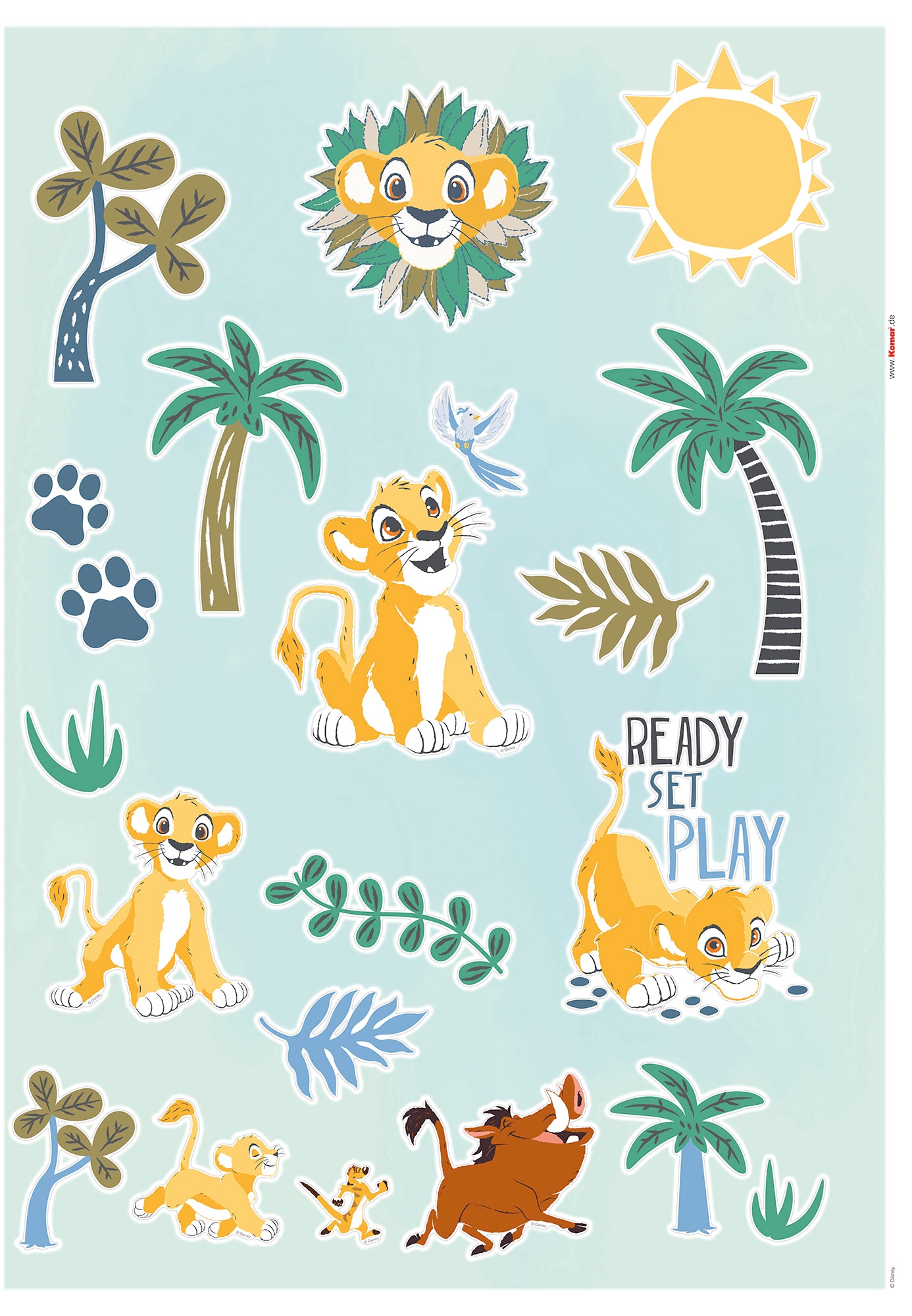 Komar Wandtattoo »Lion King Palmtrees - Grösse 50 x 70 cm«, (34 St.), selbstklebend, Wandsticker, Kinderzimmer von Komar