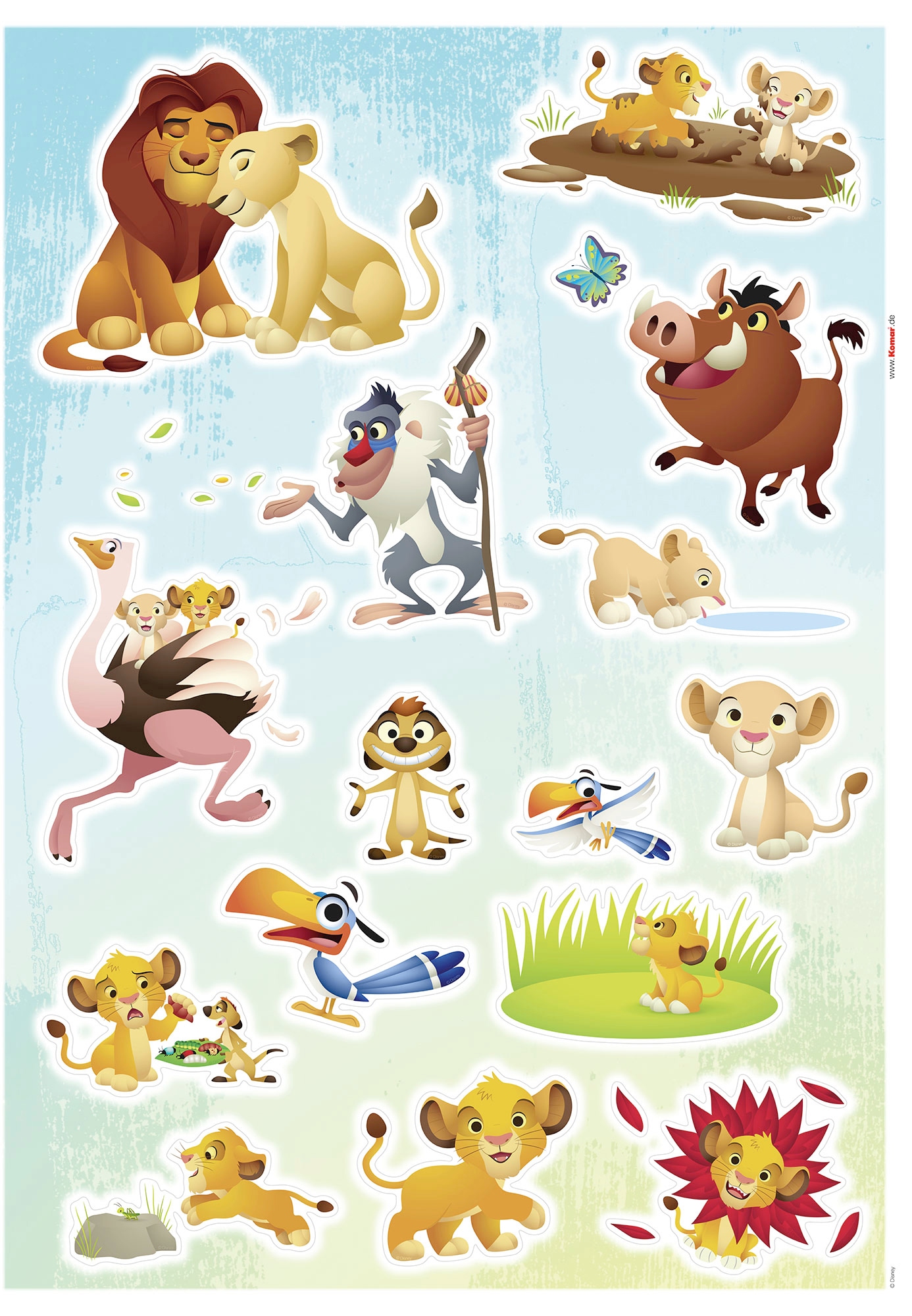 Komar Wandtattoo »Lion King Wildlife - Grösse 50 x 70 cm«, (27 St.), selbstklebend, Wandsticker, Kinderzimmer von Komar