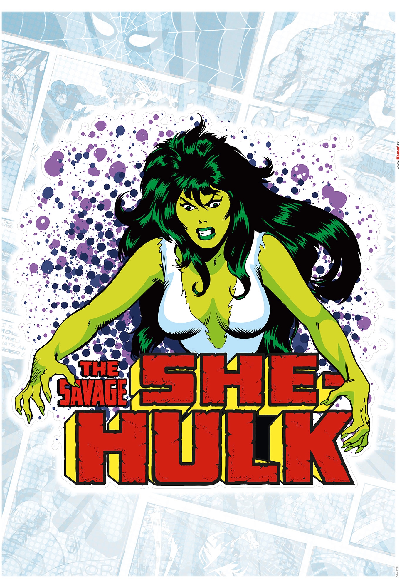 Komar Wandtattoo »She-Hulk Comic Classic«, (1 St.), 50x70 cm (Breite x Höhe), selbstklebendes Wandtattoo von Komar