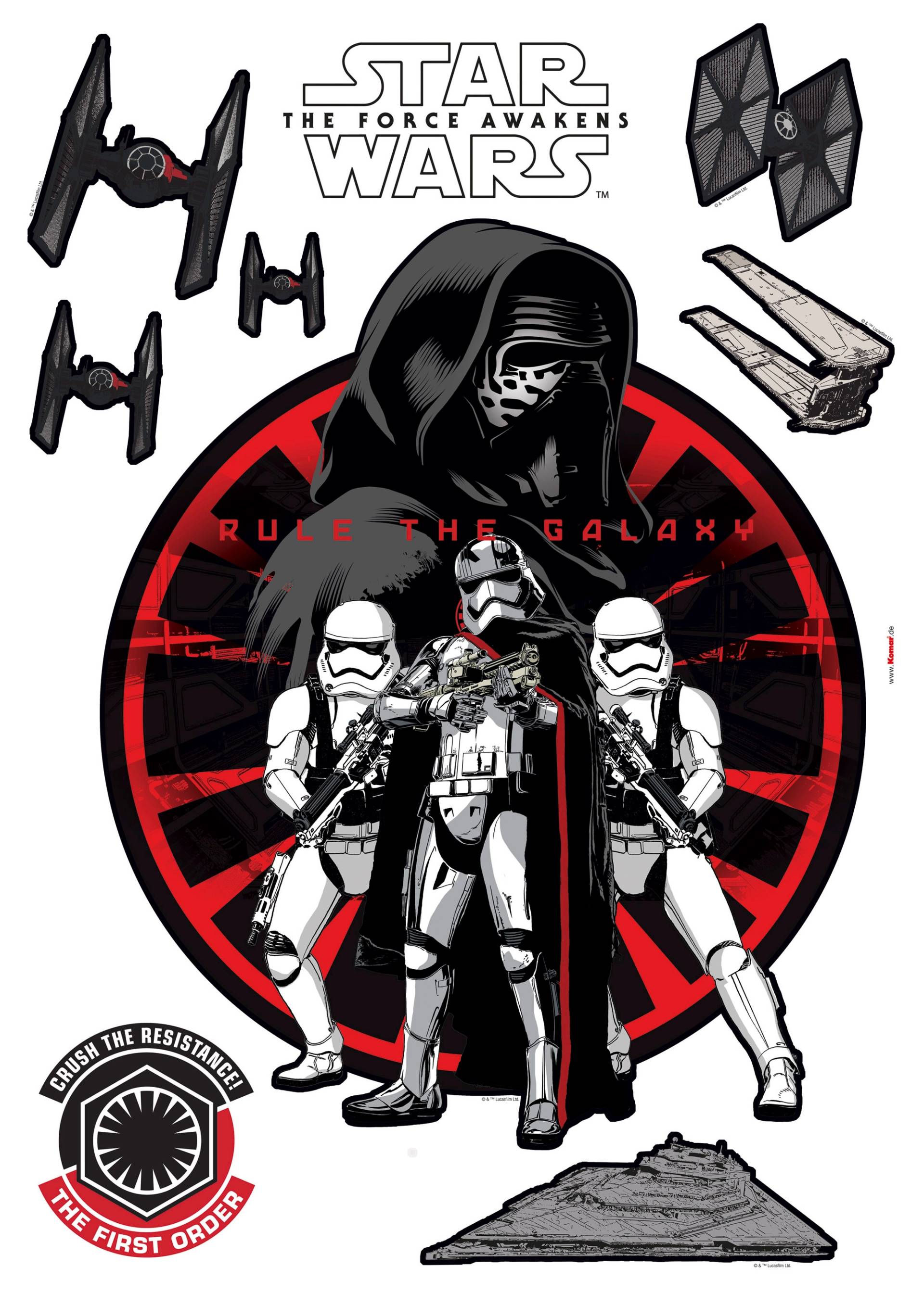 Komar Wandtattoo »Star Wars First Order«, (9 St.), 50x70 cm (Breite x Höhe), selbstklebendes Wandtattoo von Komar