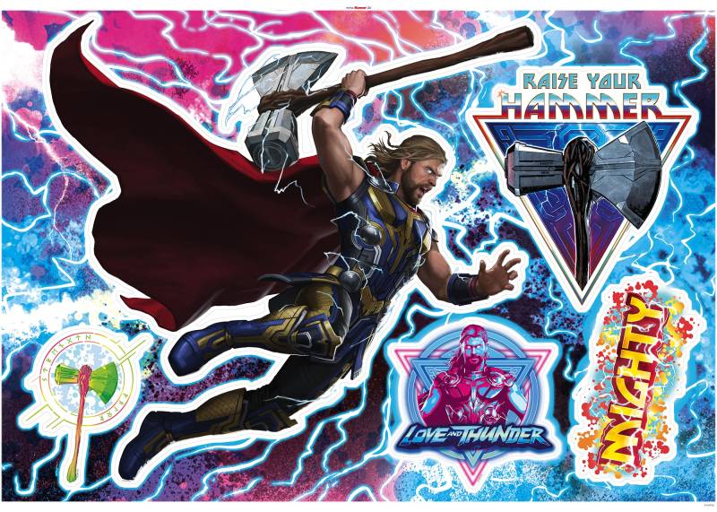 Komar Wandtattoo »Thor4 - Mighty Thor«, 100x70 cm (Breite x Höhe), selbstklebendes Wandtattoo von Komar