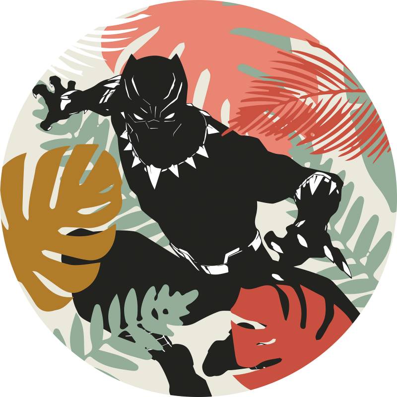 Komar Wandtattoo »Winter Tropics Black Panther«, (1 St.), 125x125 cm (Breite x Höhe), rund und selbstklebend von Komar