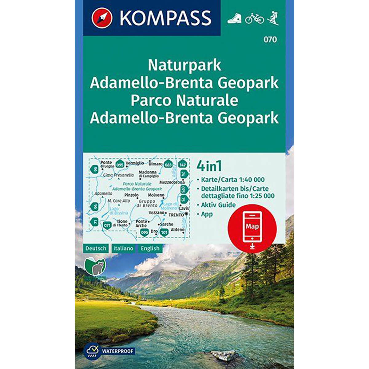 Kompass Verlag WK 070 Naturpark Adamello-Brenta von Kompass Verlag