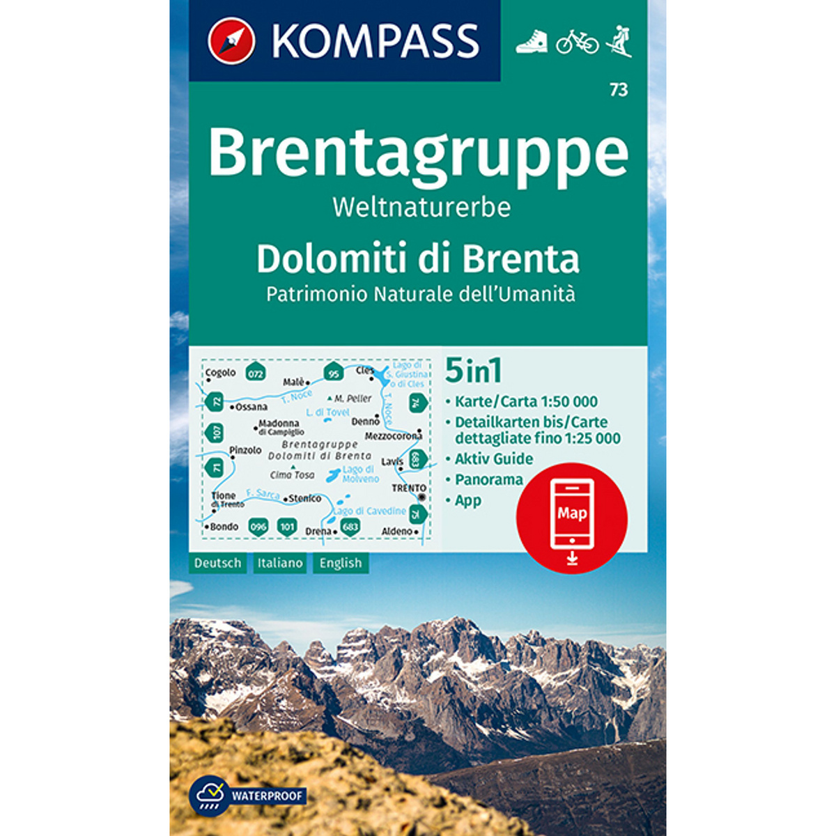 Kompass Verlag WK 073 Brentagruppe - Dolomiti di Brenta von Kompass Verlag